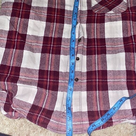 𝅺GARAGE Shirt Boyfriend Fit Plaid  Long Sleeve Shirt (S) - Picture 7 of 10